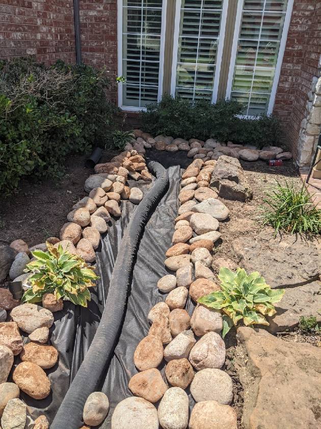 French Drain Installation project 1 in North Richland Hills