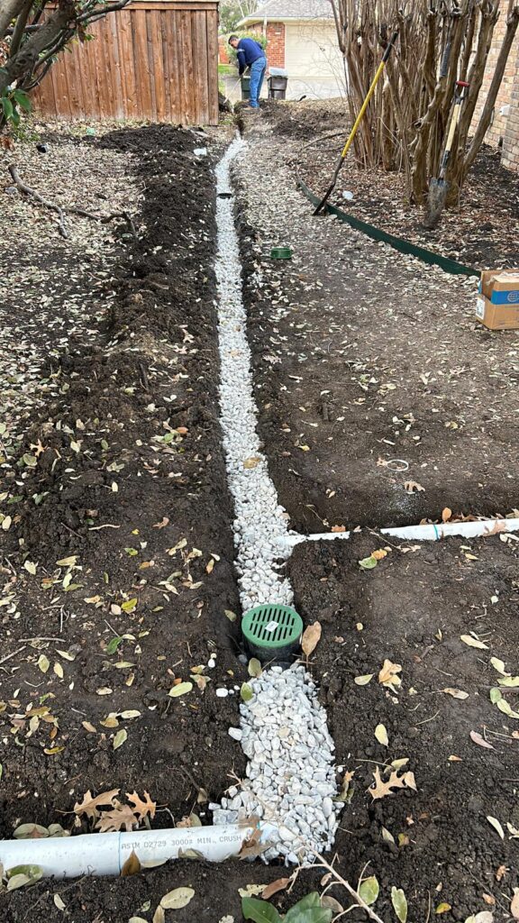 French Drain Installation project 3 in North Richland Hills